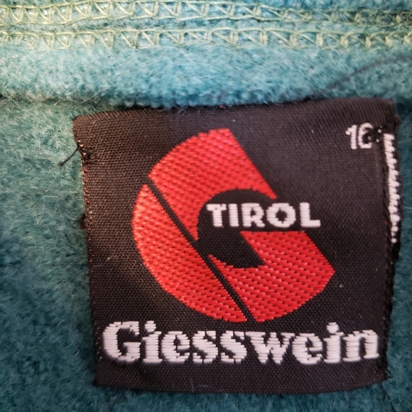 Giesswein Tirol Womens 10 Virgin Wool Cardigan Sweater Green Button Up Austria - Picture 4 of 6